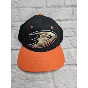 ANAHEIM DUCKS Zephyr Black Orange NHL Nostalgia Mens Hat Cap Adjustable